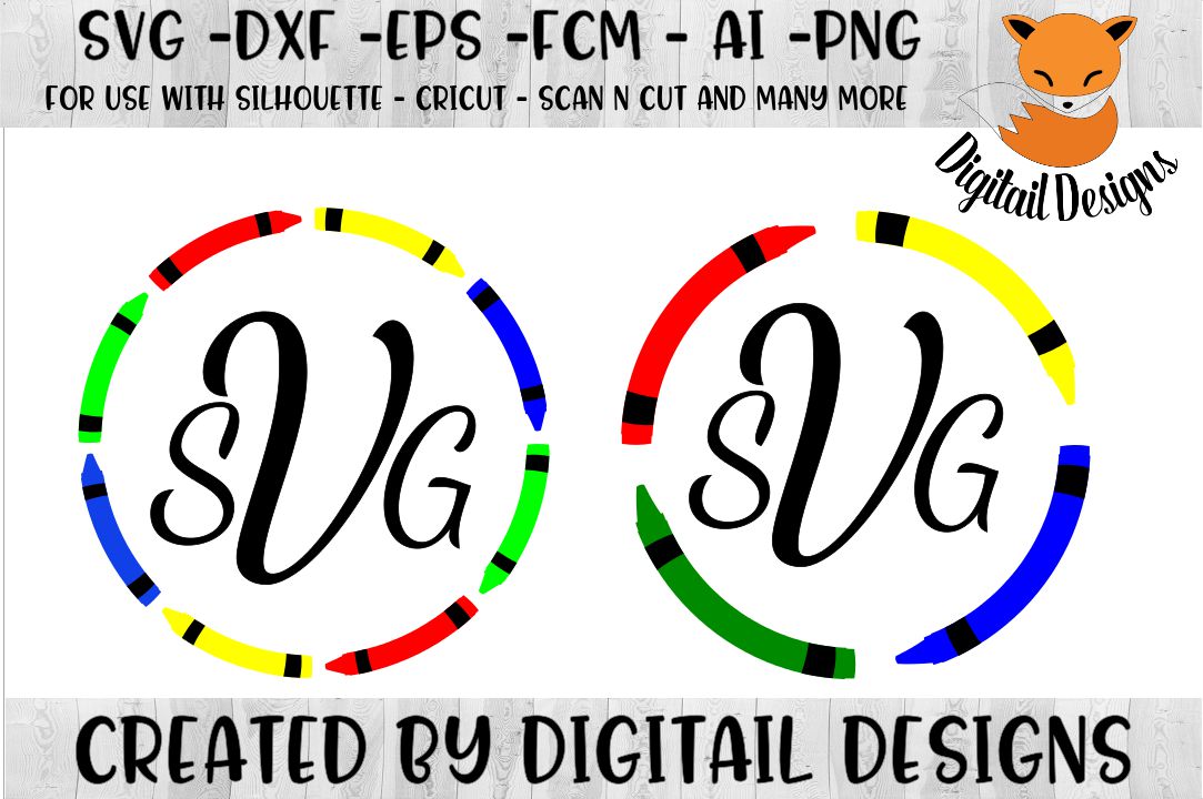 Download Crayon Monogram SVG for Silhouette, Cricut, Scan N Cut ...