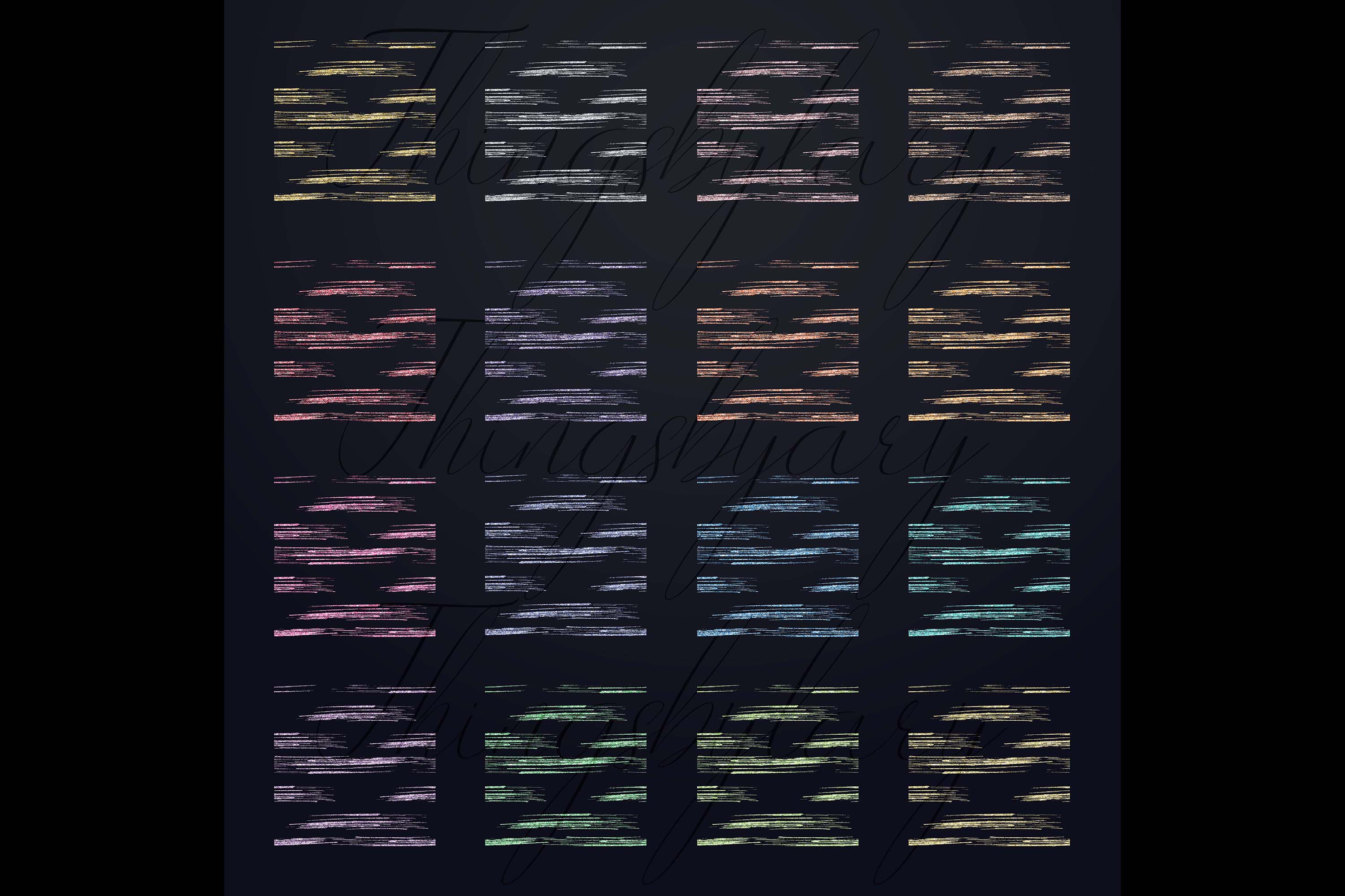 16 Seamless Glitter Brush Stroke Transparent Overlay Images