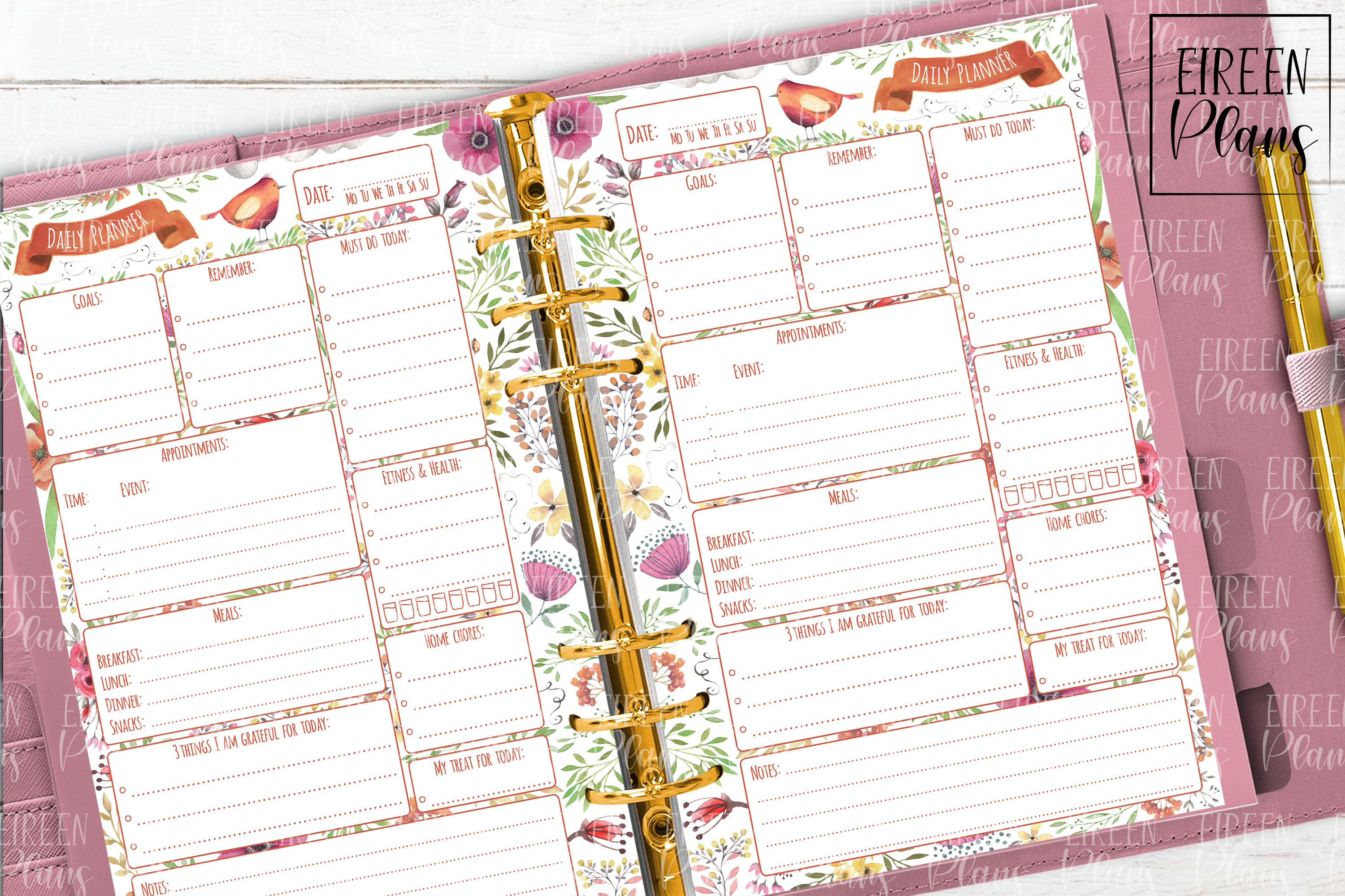 Daily Printable For 5 5x8 5 Planners