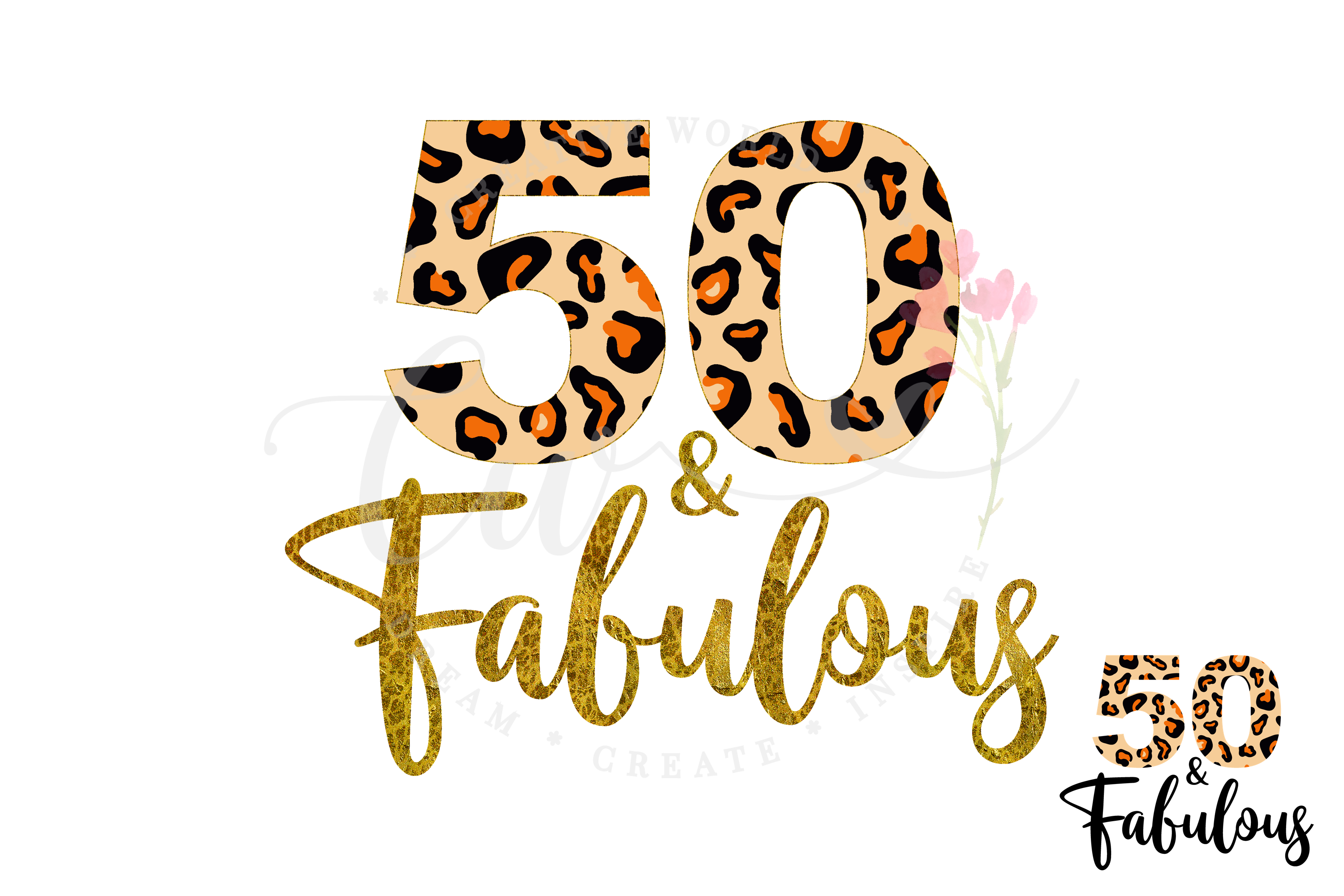 50 and Fabulous svg | 50th Birthday svg | Leopard Birthday