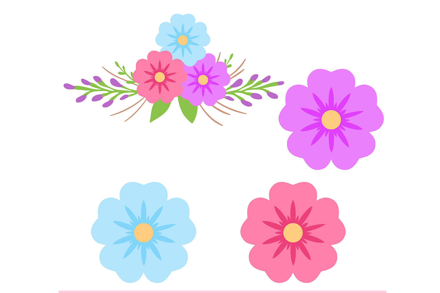 flower digital paper floral background spring pattern paper flower clipart