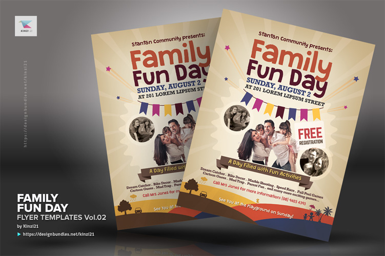 Family Fun Day Flyer Templates Vol.02 (220895) | Flyers | Design Bundles