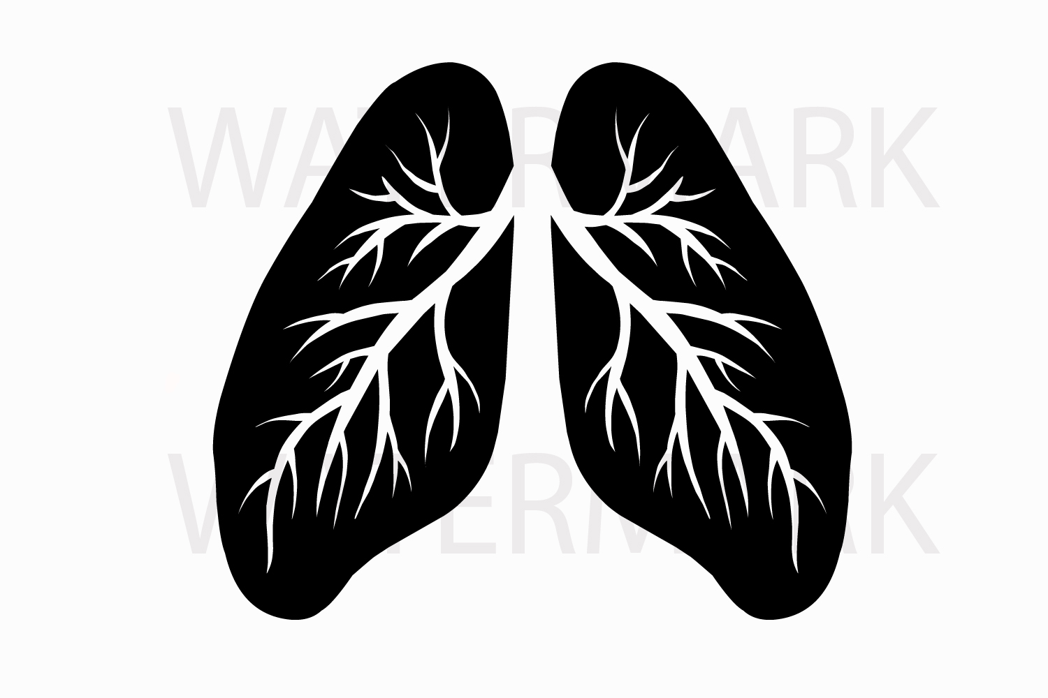 Human Lung Black Style - SVG/JPG Hand Drawing (95705) | Illustrations ...