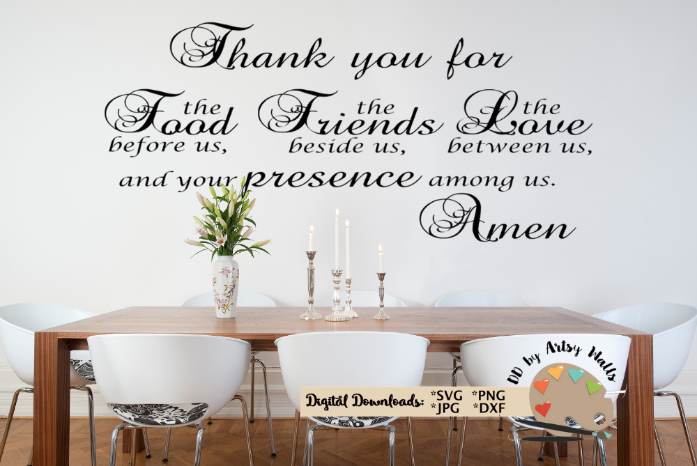 family wall decal svg Dining room kitchen family prayer ...