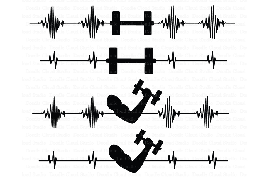 Download Heartbeat barbell SVG, Cardiogram Muscle SVG, Heart beat ...