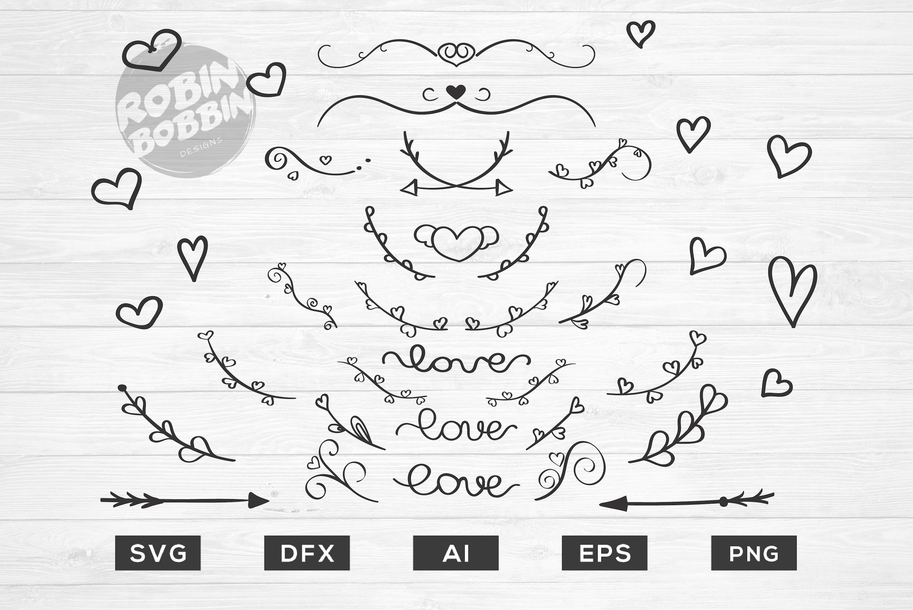 32 Text Dividers SVG, Text Ornaments SVG, Love Borders SVG (217416