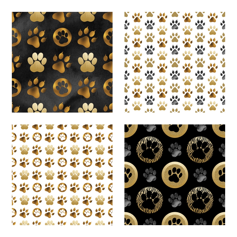 Animal Paw Print Patterns Scrapbook Papers