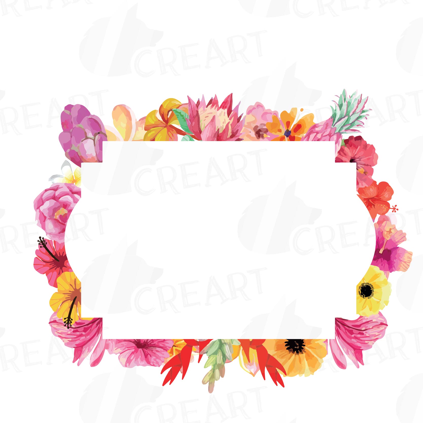 Floral frames watercolor clip art collection, Borders, sweet digital ...