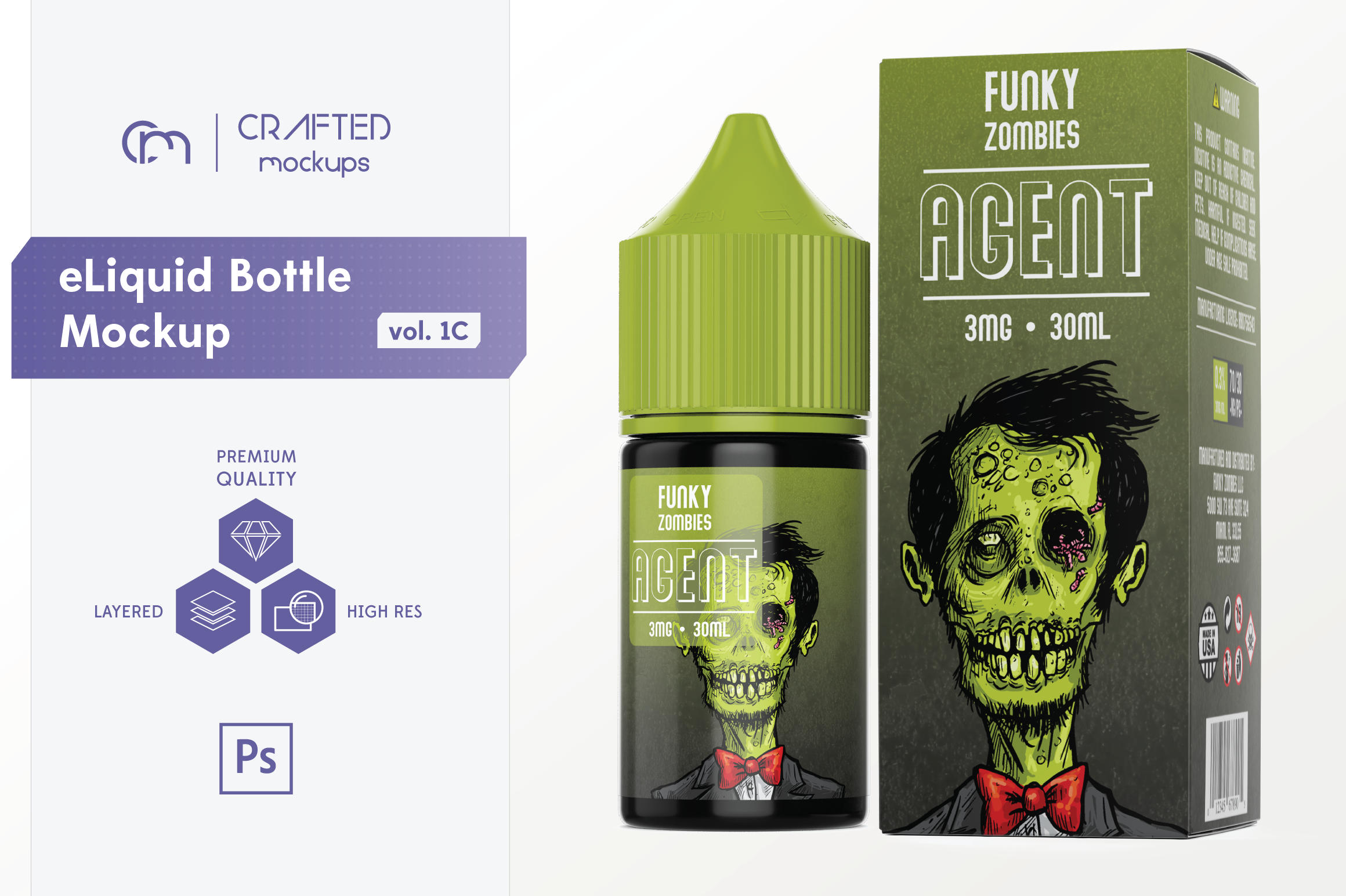 Download eLiquid Bottle Mockup v. 1C (205524) | Products | Design Bundles