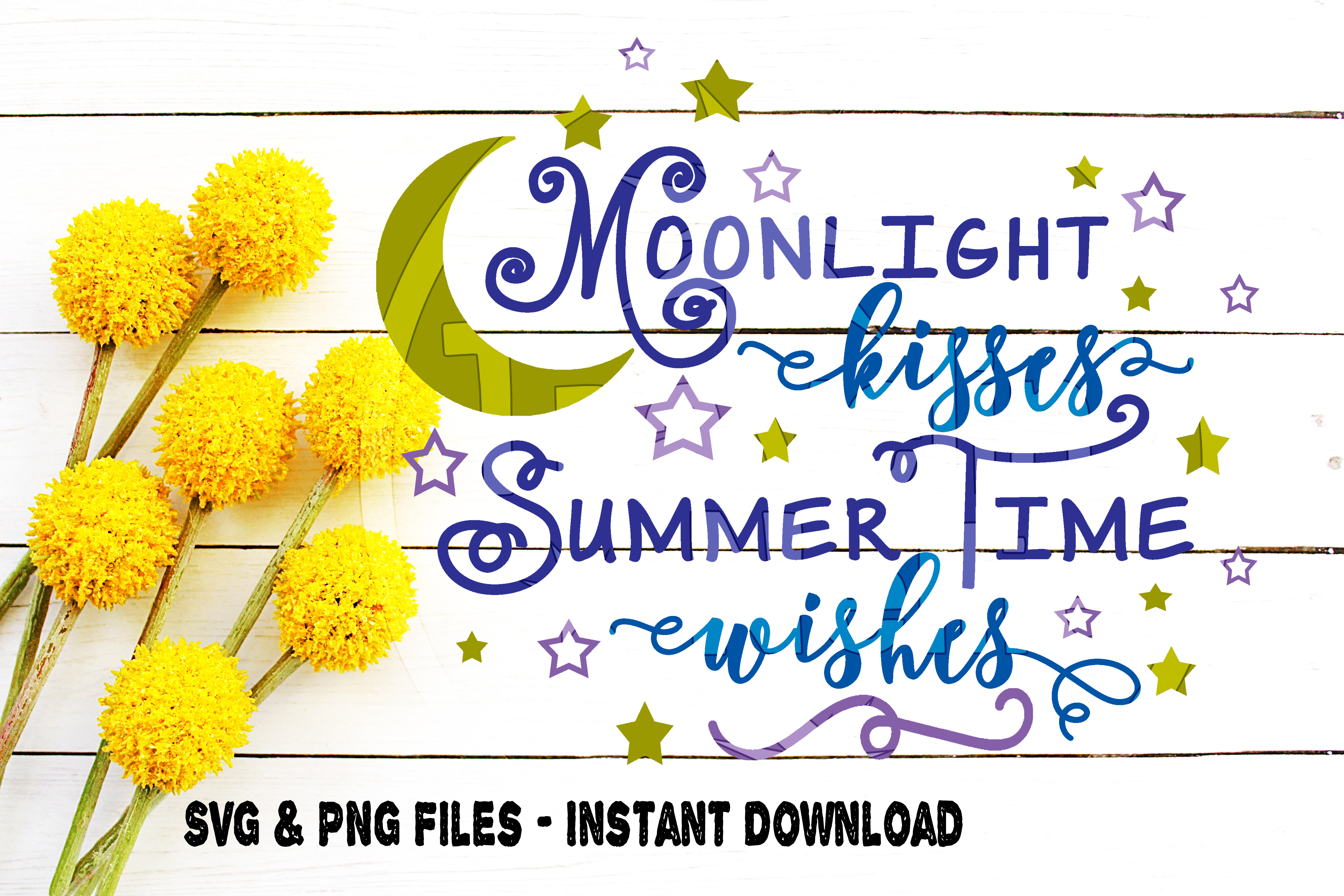 Download Moonlight Kisses Summer Time WIshes SVG Image Design for ...