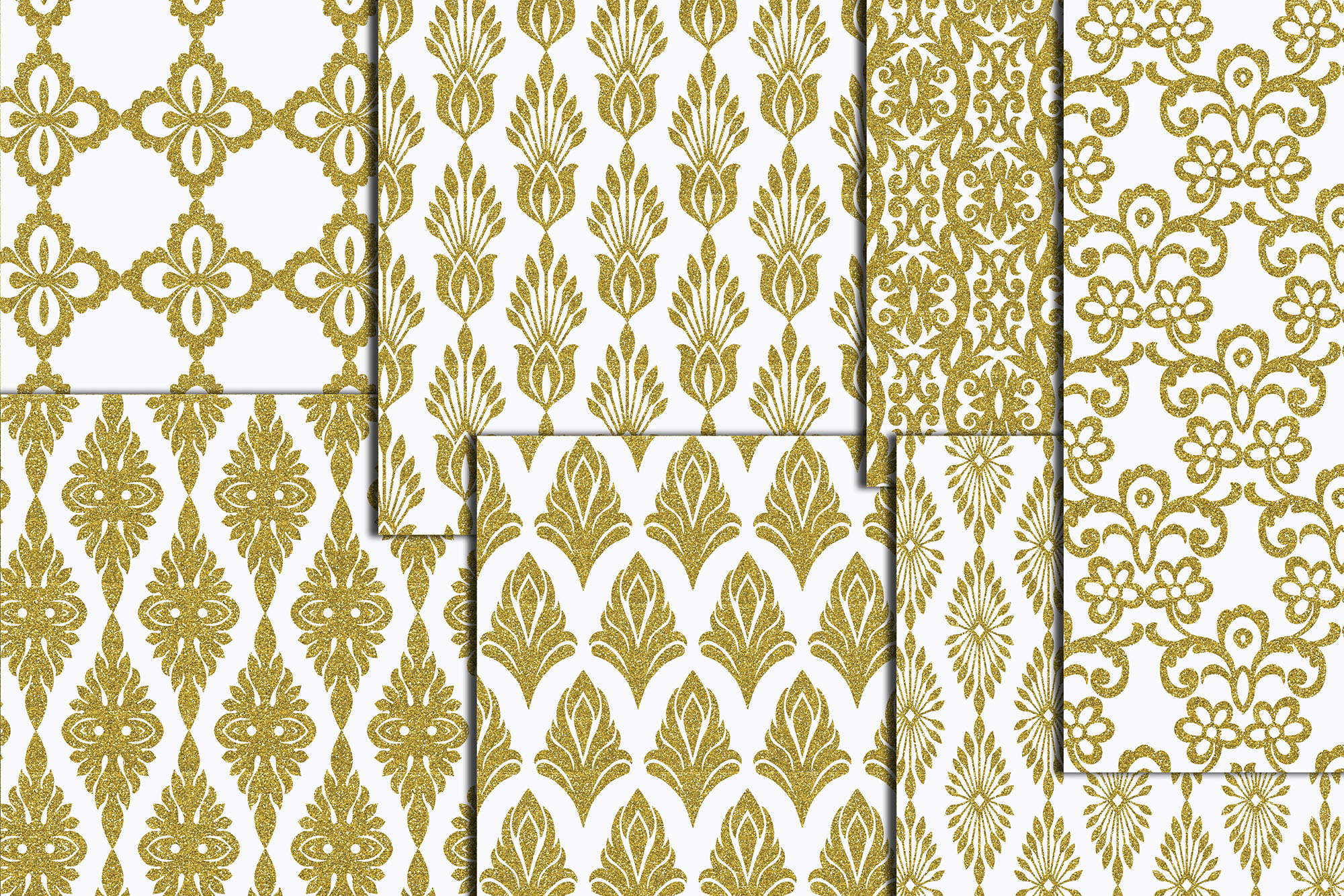 Gold Damask paper, Damask Pattern,A4 papers 8.5x11 inches