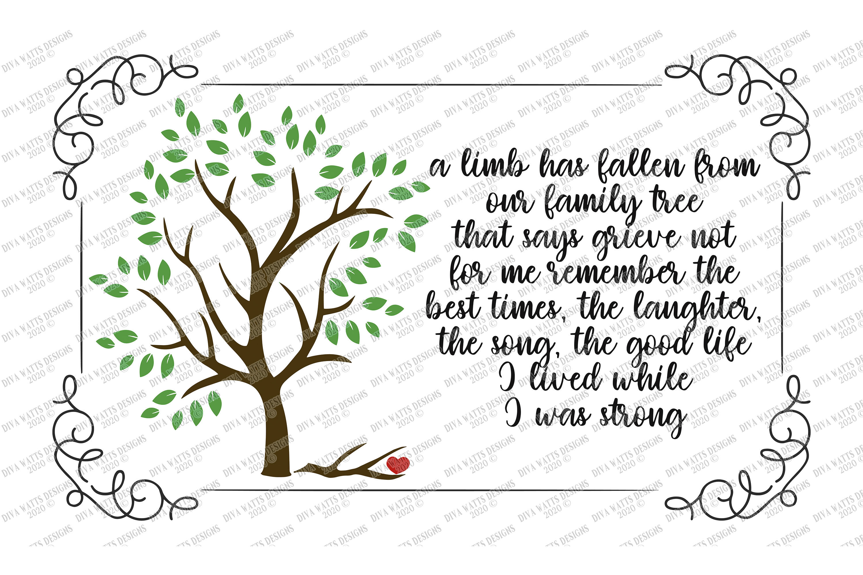 A Limb Has Fallen From Our Family Tree - Grief Loss SVG DXF