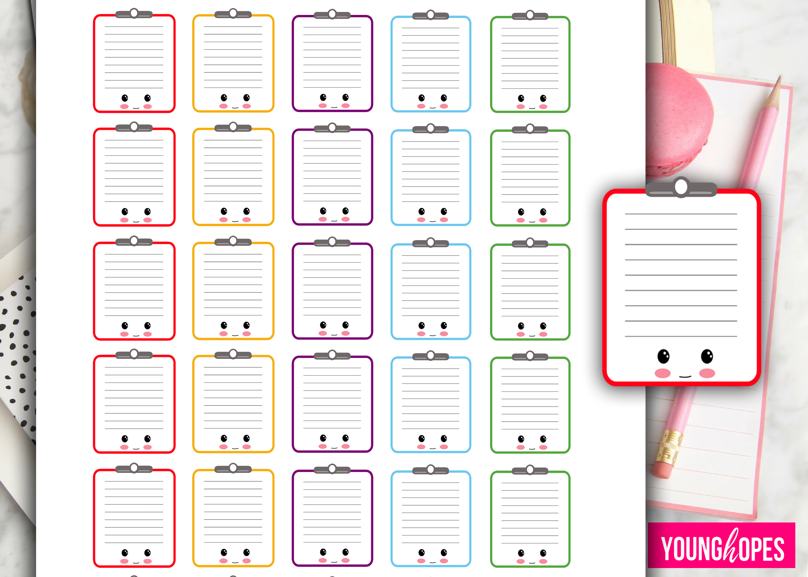 Download Kawaii Clipboard Planner Stickers-Kawaii-Clipboard Planner