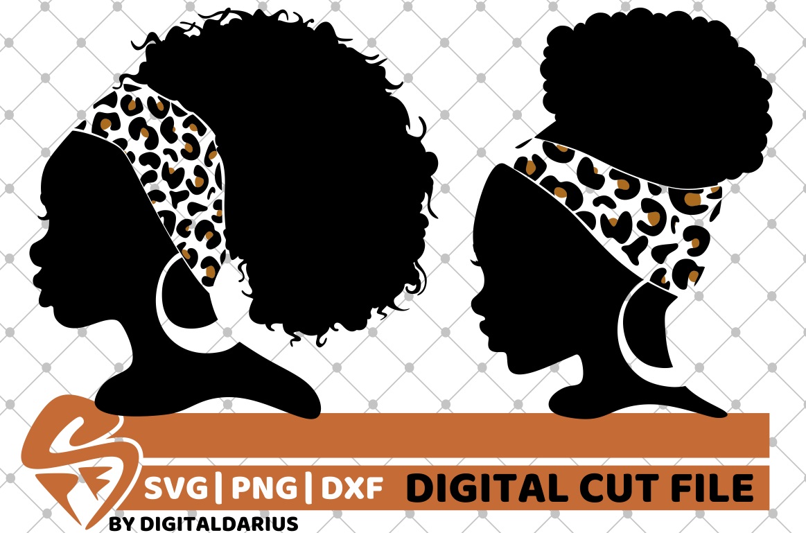 Download 2x Head Woman svg, Leopard Prints svg, Bandana svg, Melanin (523957) | Illustrations | Design ...