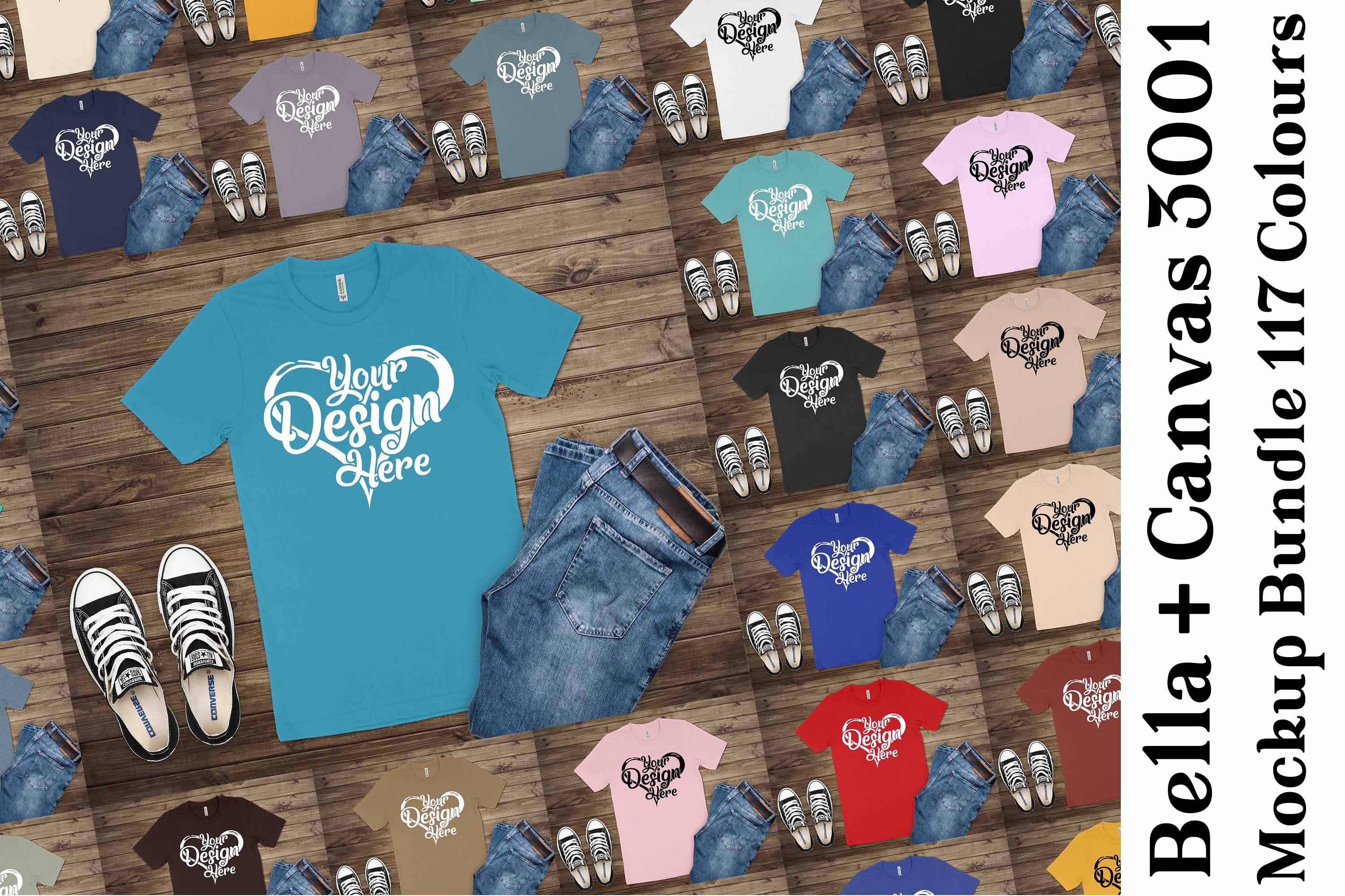 Download Bella Canvas 3001 Mockup Bundle T-Shirt Mock Ups 153