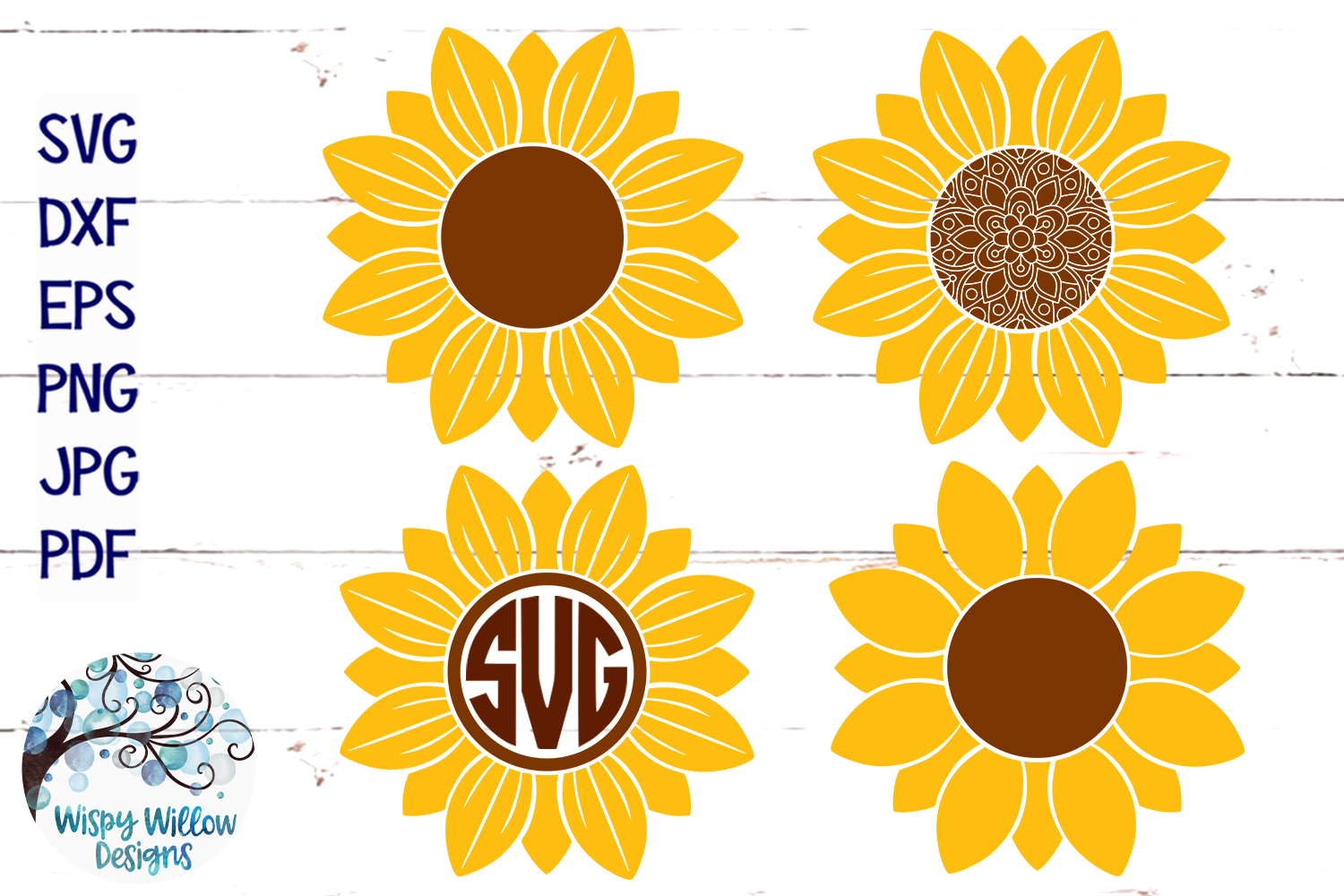 Sunflower SVG Set | Monogram | Mandala | Fall SVG Cut File (322989