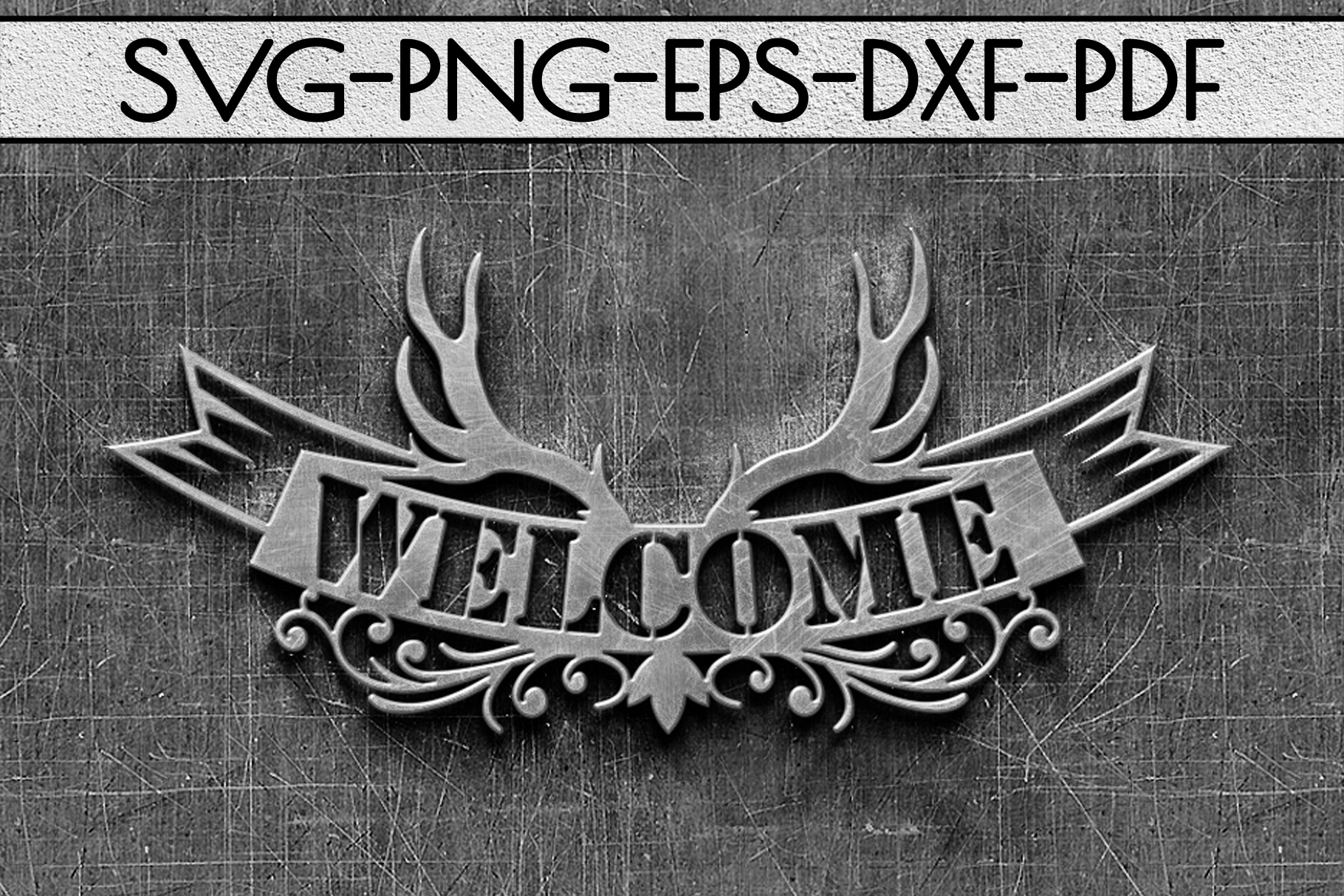 Welcome Antler Sign Papercut Template, Home Decor SVG, PDF ...