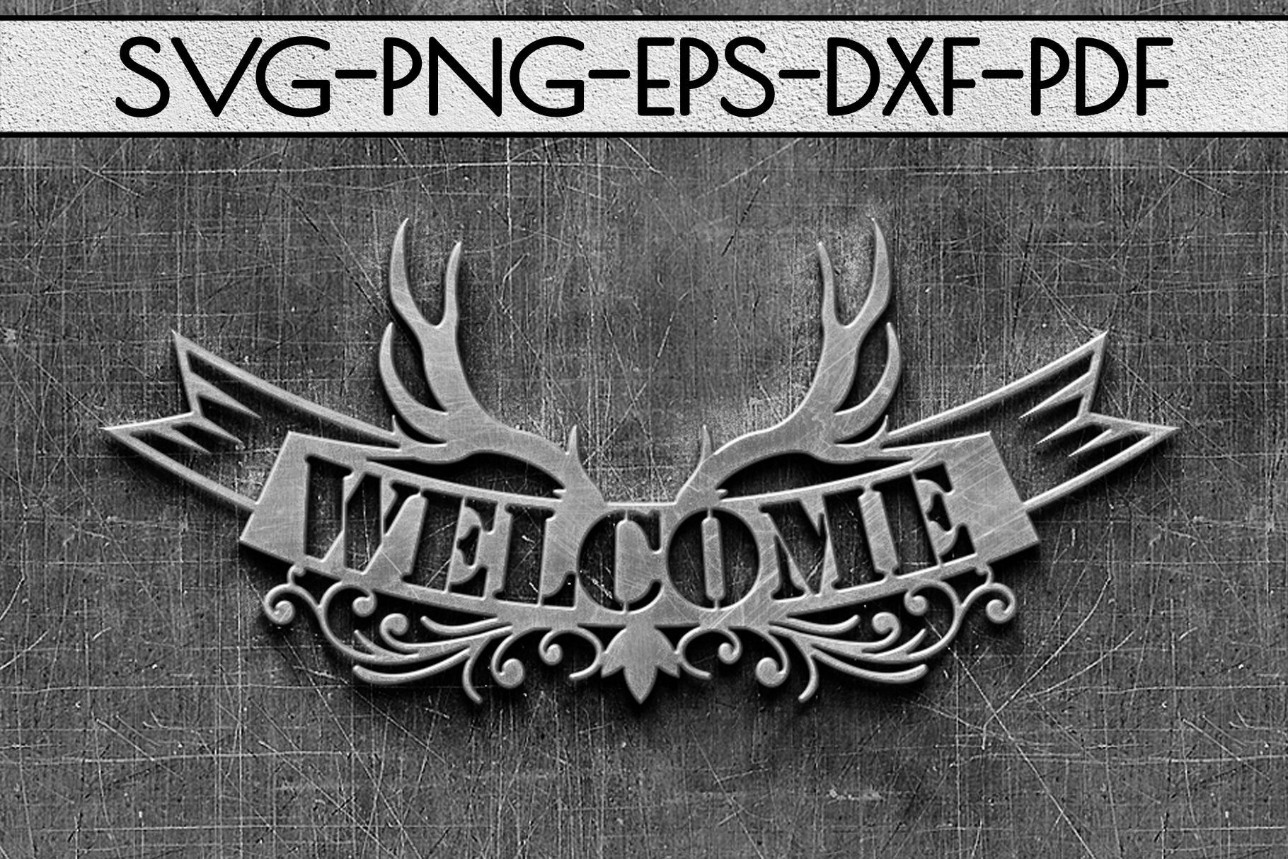 Download Welcome Antler Sign Papercut Template, Home Decor SVG, PDF ...