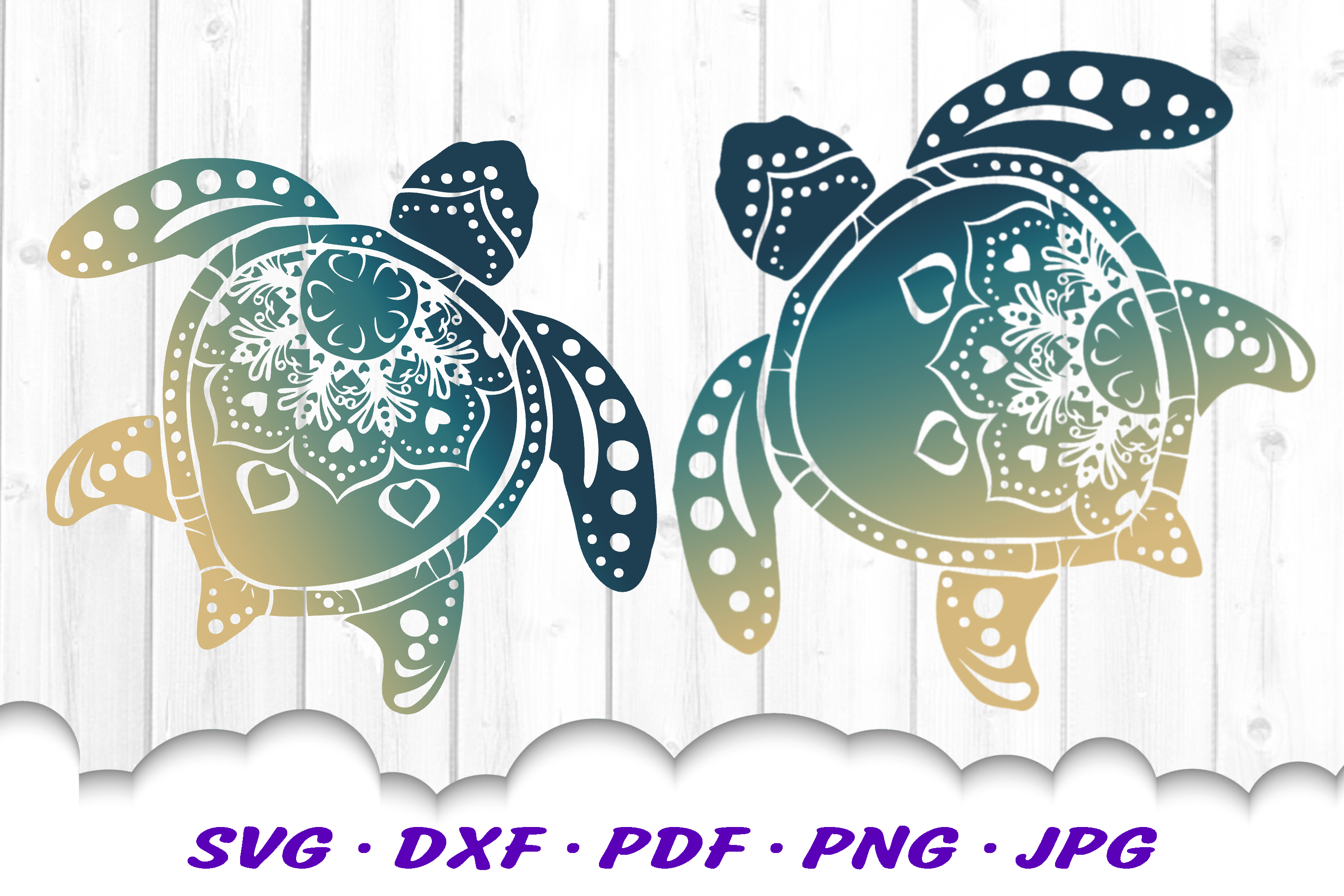 Download Heart Mandala Sea Turtle SVG DXF Cut Files Bundle (524786 ...
