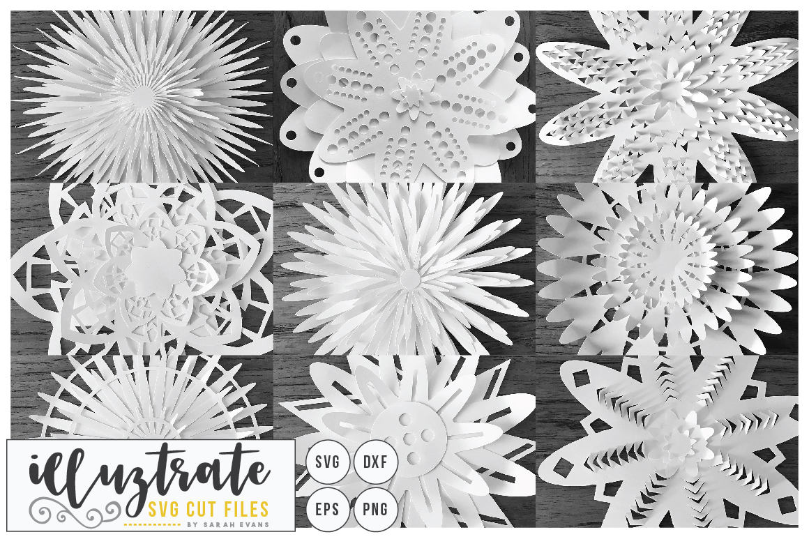 3D Flower SVG Cut Files - Flower SVG - Layered Flower DXF