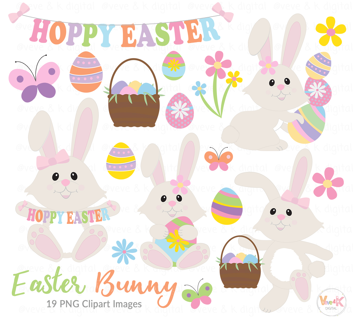 Girl Bunny, Easter Bunny, Easter Clip Art, Egg Hunt Clip Art, Easter ...