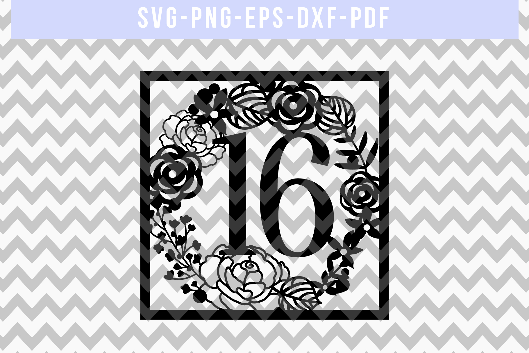 Download 16 Birthday Square Papercut Template, Sweet 16 Card, SVG ...