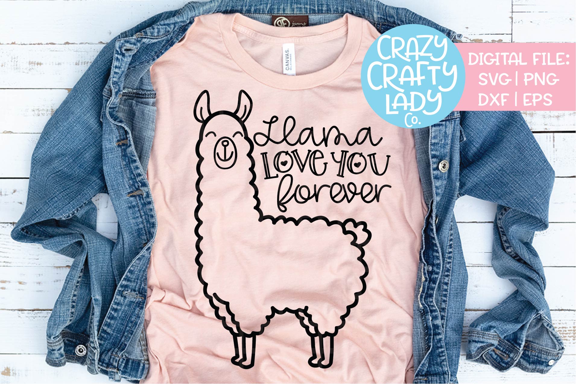 Llama Love You Forever SVG DXF EPS PNG Cut File