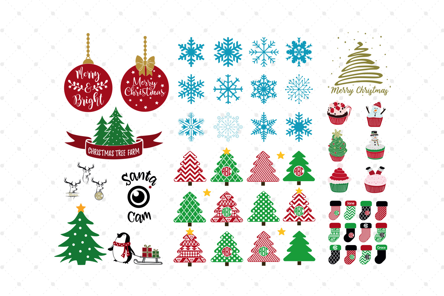 Christmas Bundle SVG Cut Files (36499) | Cut Files ...