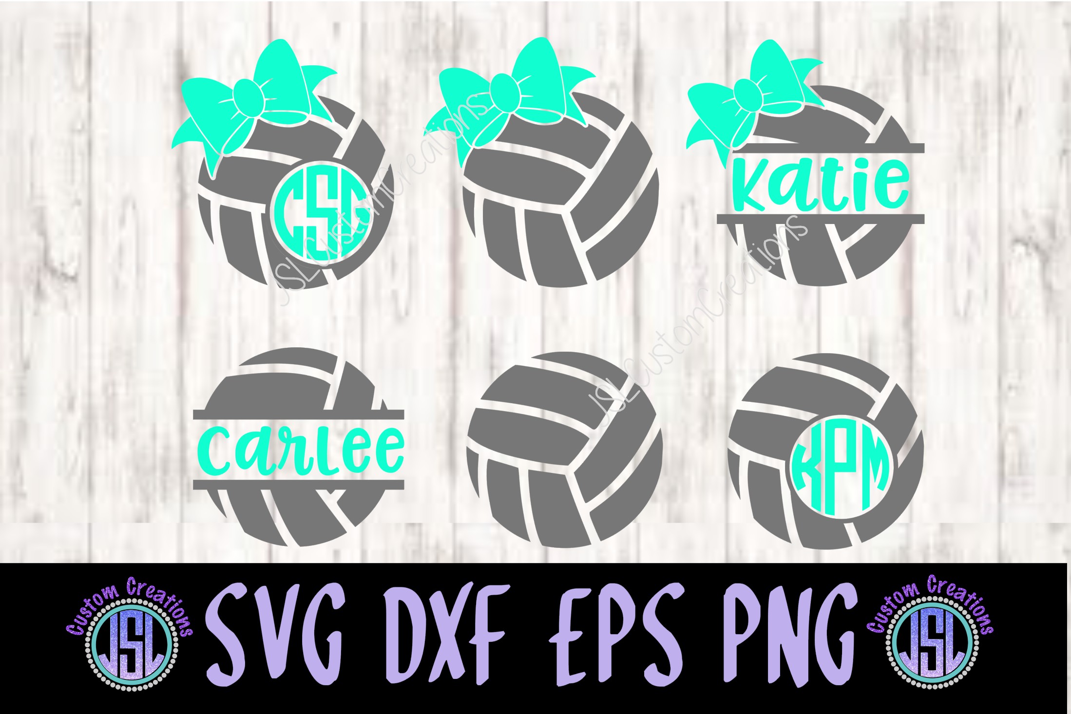 Download Volleyball Monogram & Split Name Frame SVG DXF EPS PNG ...