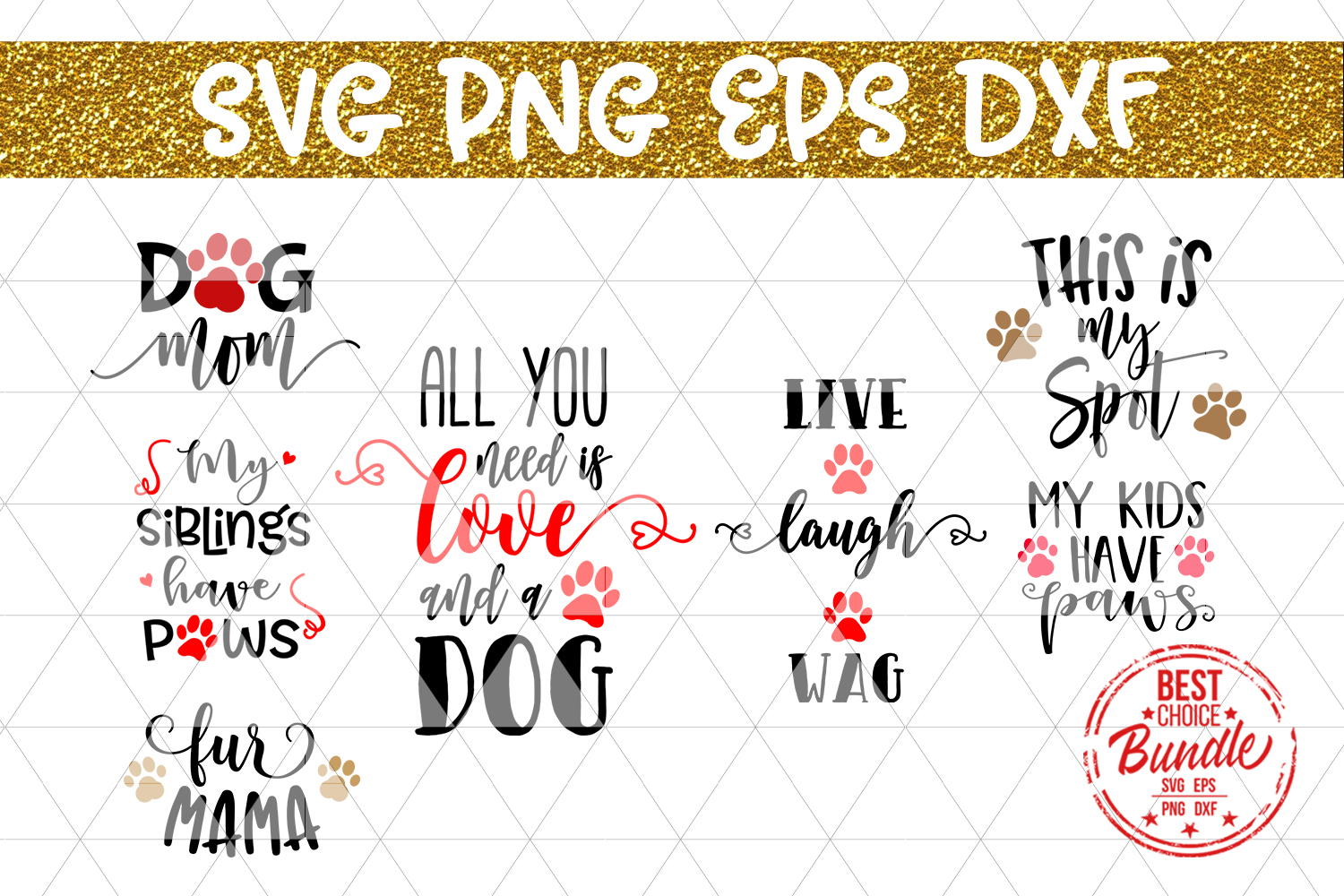 Download Dog Bundle SVG Cut File, Dog Lover SVG, Dog Mom, EPS DXF ...