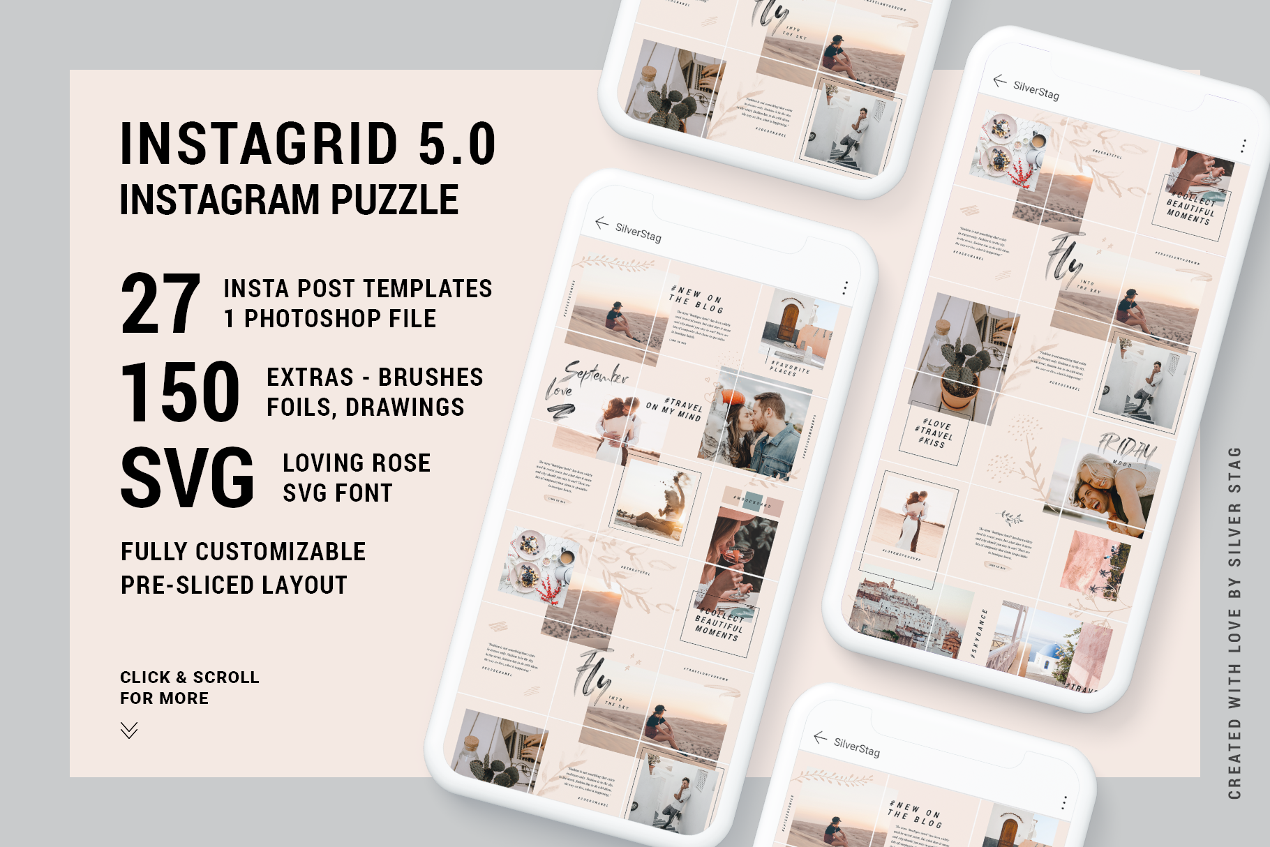 free instagram puzzle template download