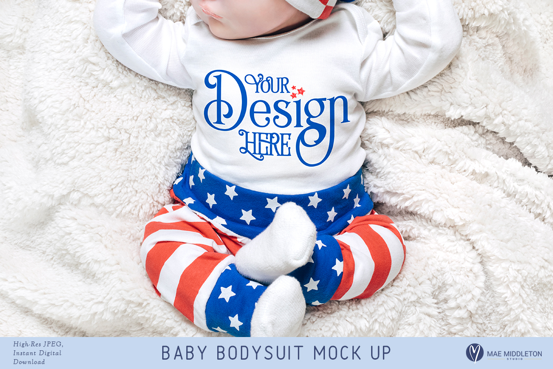 Download Baby Bodysuit mock up - Patriotic (278061) | Clothing ...