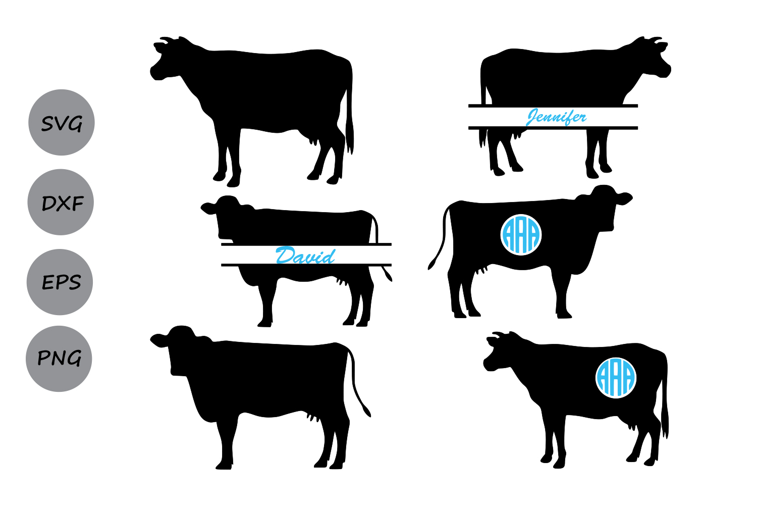 Download Cow SVG, Cow Monogram Svg, Farm animal cow, Cow Cut File, Digital clipart, Cow silhouette, Cow ...