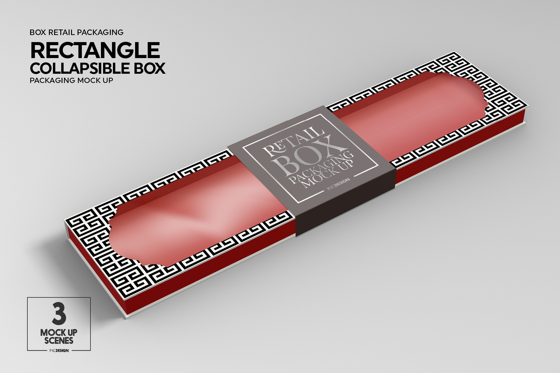 Download Rectangle Collapsible Box Packaging Mockup