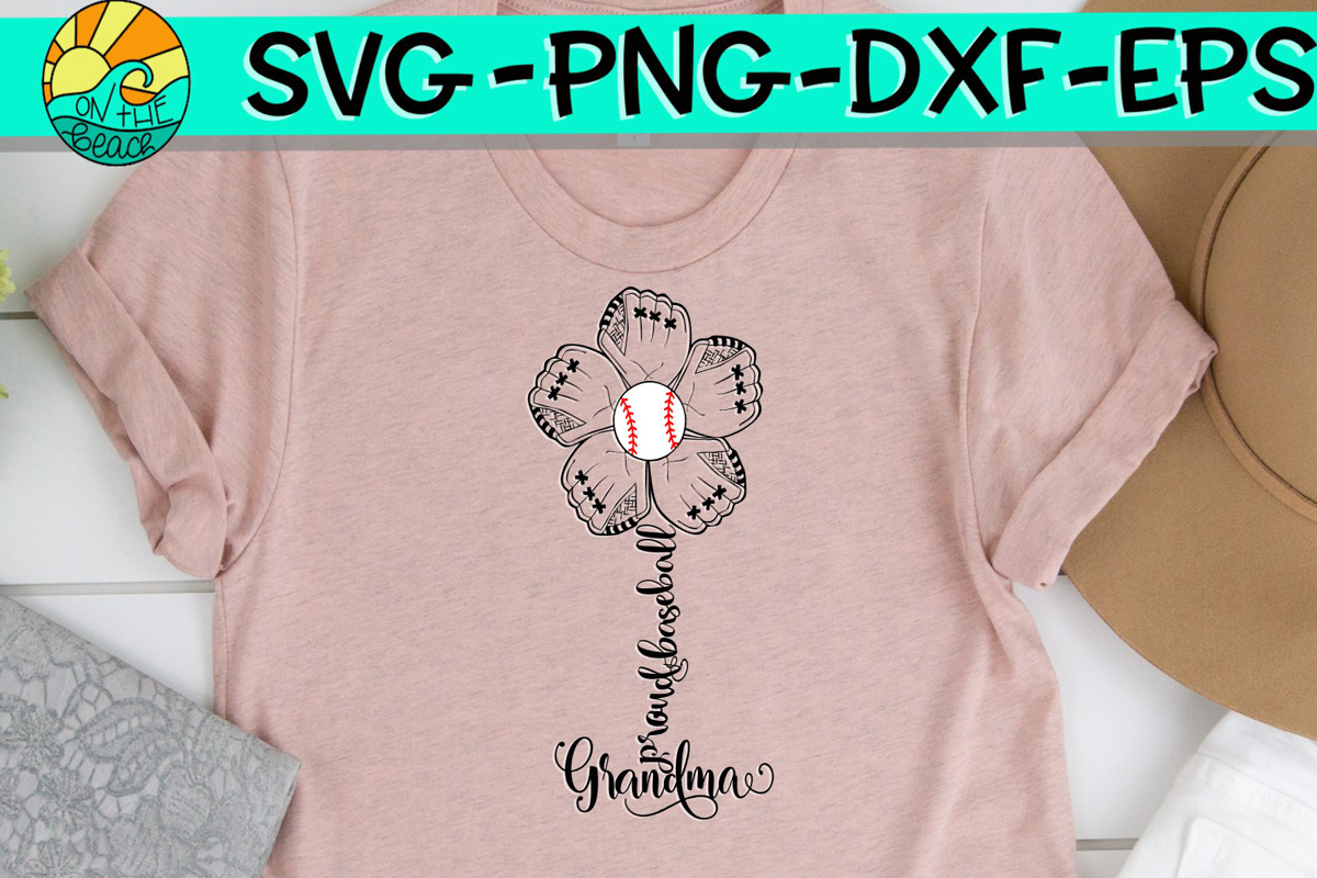 Download Baseball Grandma - Flower Mitt - SVG - DXF - EPS - PNG ...