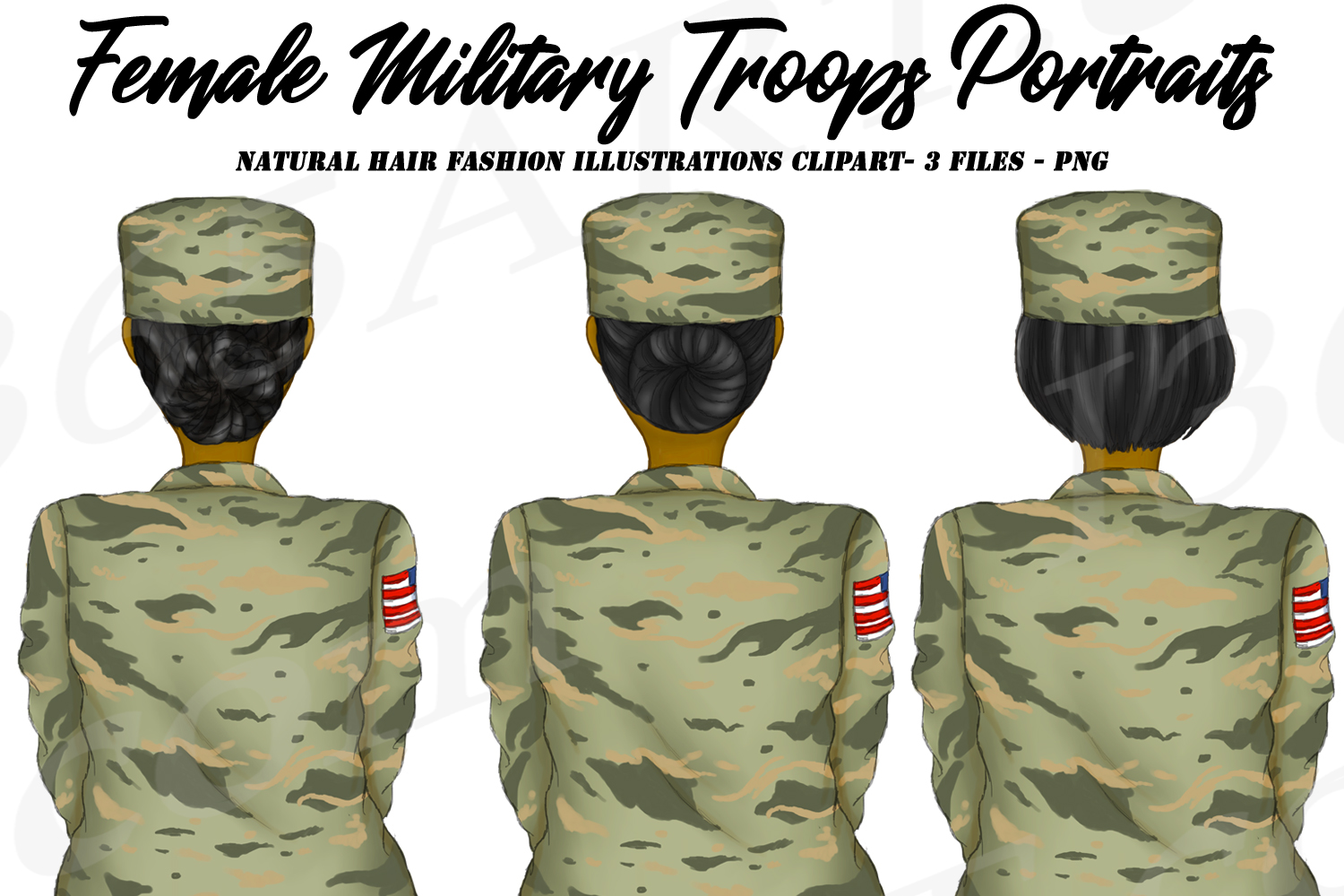 American Military Army Woman Natural Hair Veteran Portraits