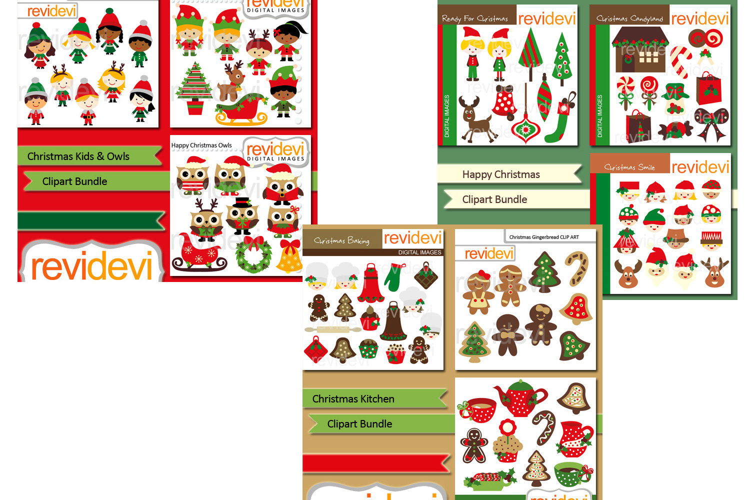 Christmas party clip art illustrations - Big Bundle (108791) | Illustrations | Design Bundles