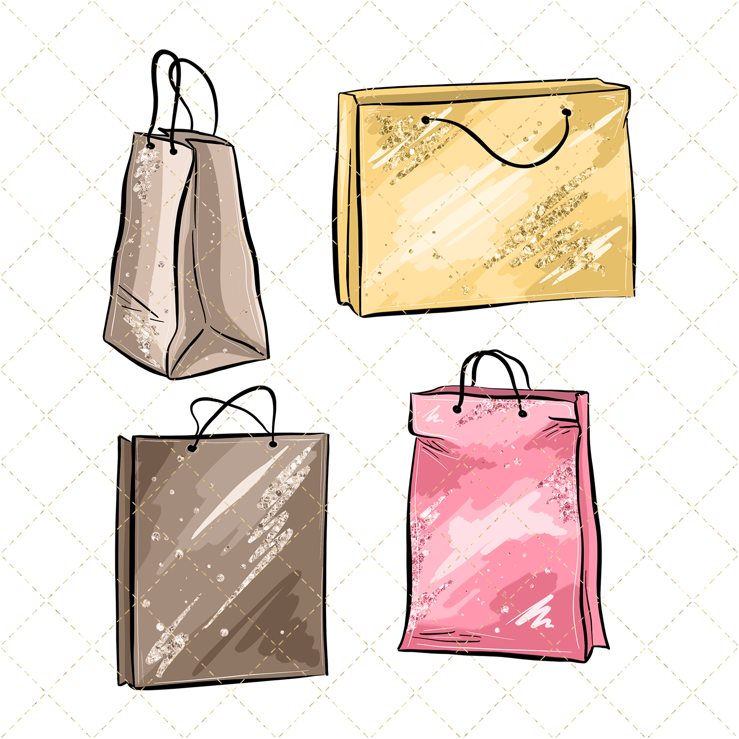 Shopping Watercolor Cliparts