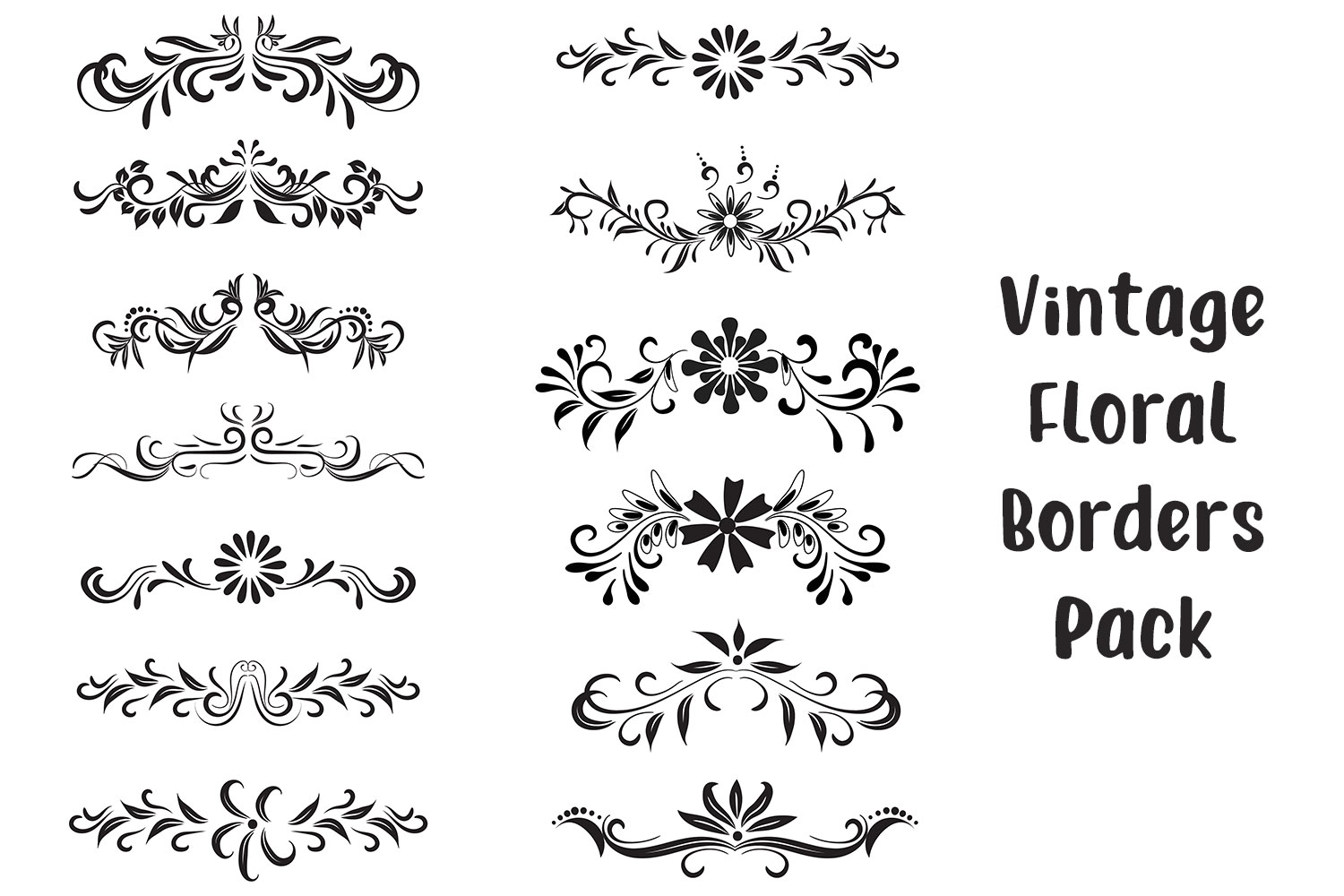 Vintage Floral Borders - Vector