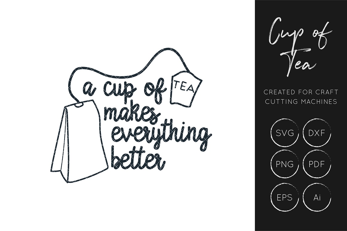 Cup of Tea SVG, Tea Quote Cut File