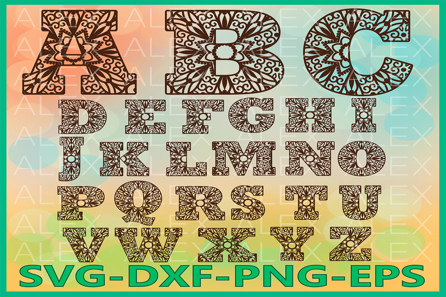 Mandala Alphabet Svg Free Printable Layered Svg Cut File