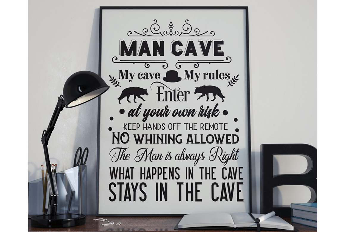 Man Cave Quotes Pack 30 Cut Files (531948) Elements Design Bundles