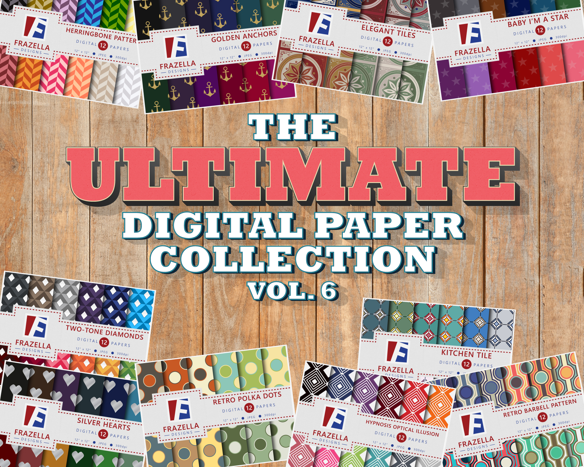 Download The ULTIMATE Digital Paper Bundle Vol 6 (94457) | Patterns ...
