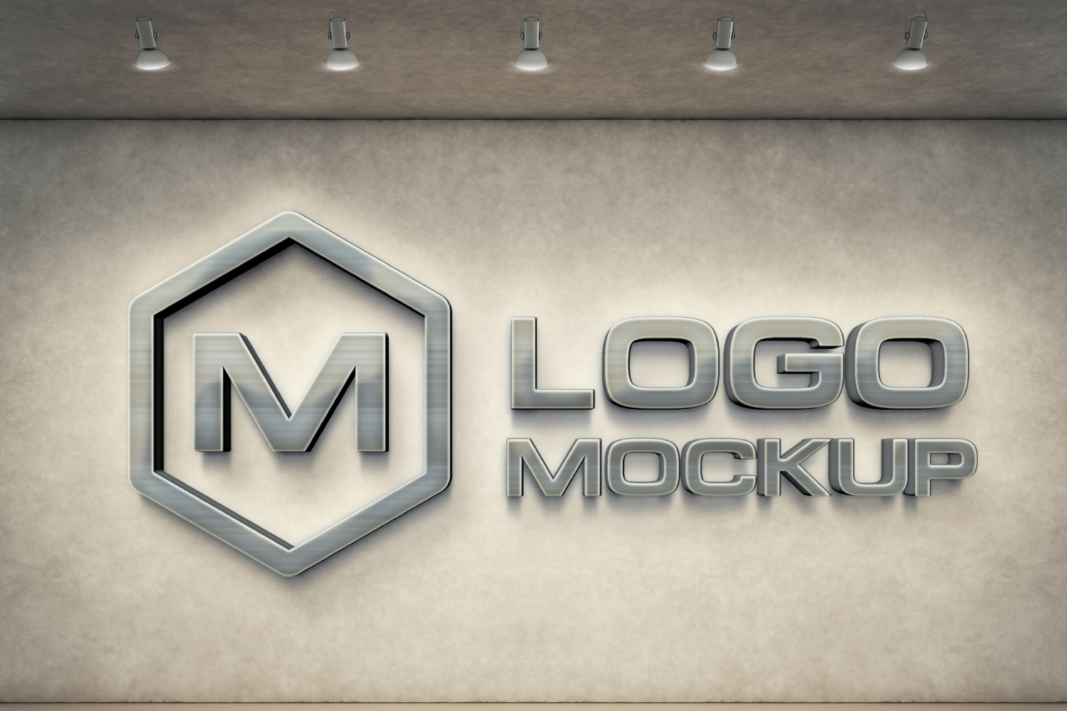 Download 7 logo mockups, 3d wall mock up