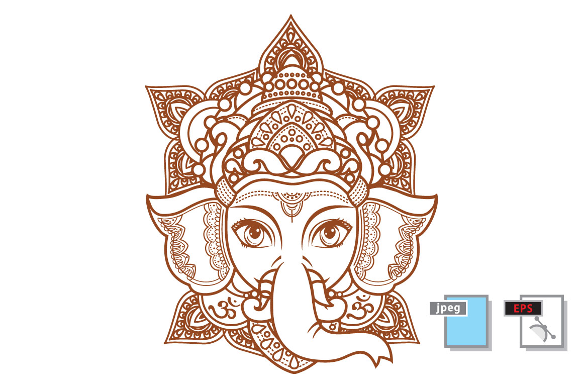 Lord Ganesha. Vector illustration of Happy Lord Ganesh for