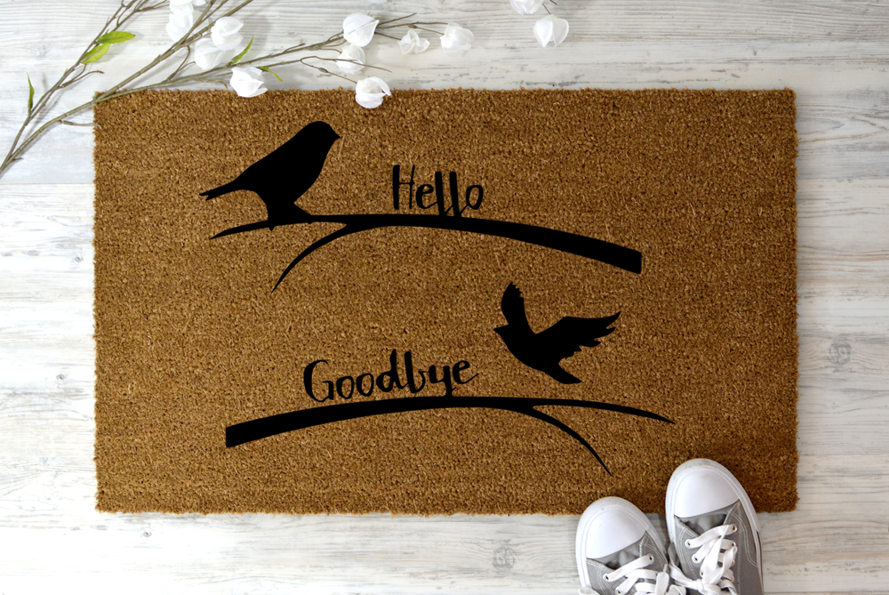 Download Hello Goodbye Saying Doormat svg, DIY Welcome mat svg