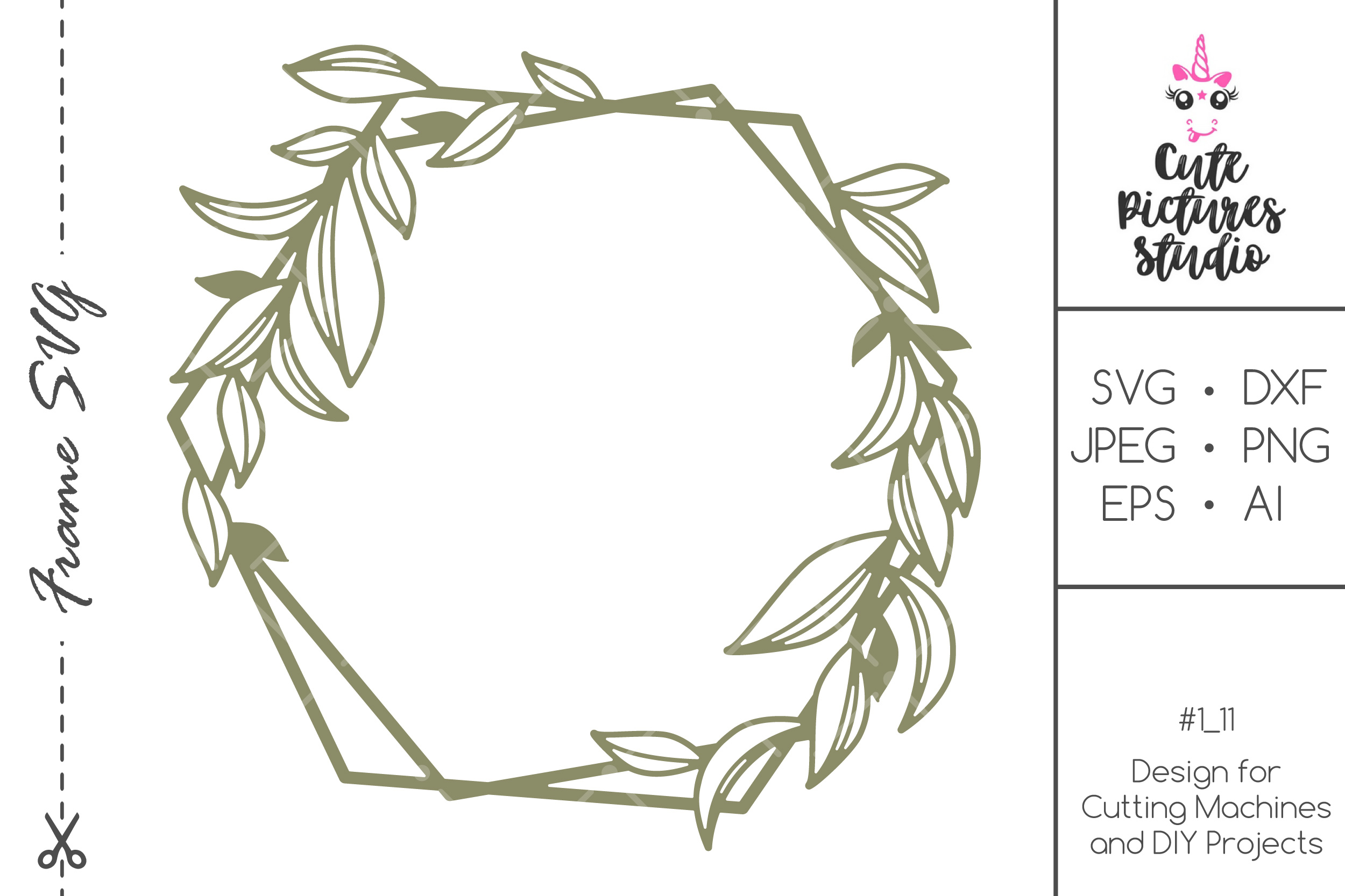 Wedding monogram frame SVG, Flower frame svg paper cut file