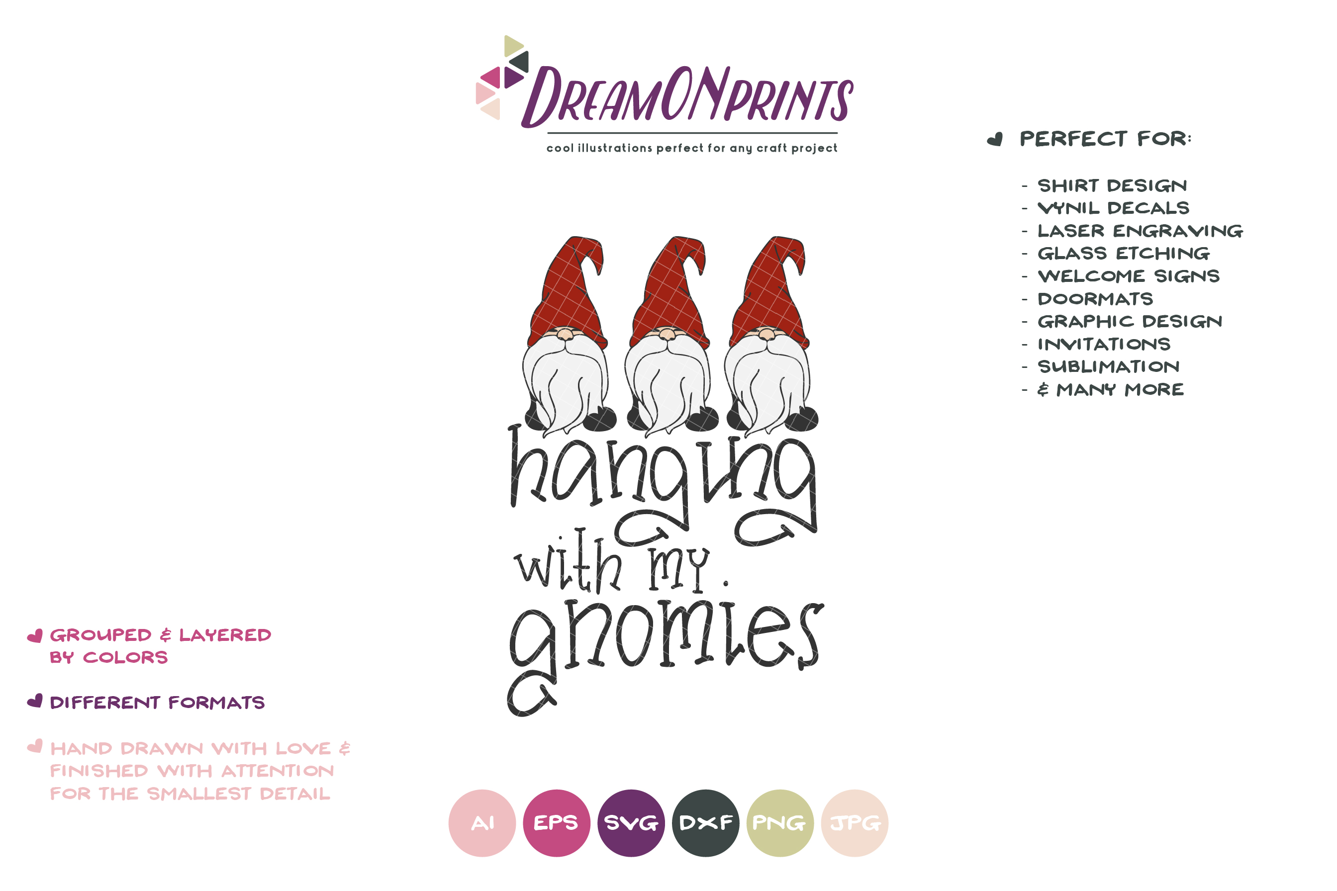 Download Hanging with My Gnomies | Cute Christmas Gnomes SVG