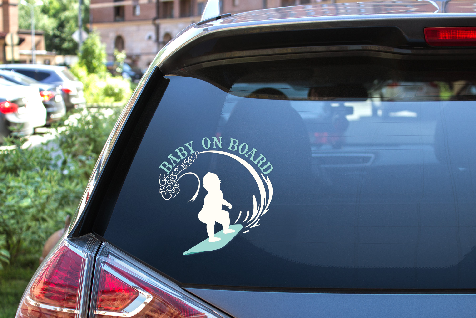 Download Baby On Board Surfing Boy SVG Car Decal (359365 ...