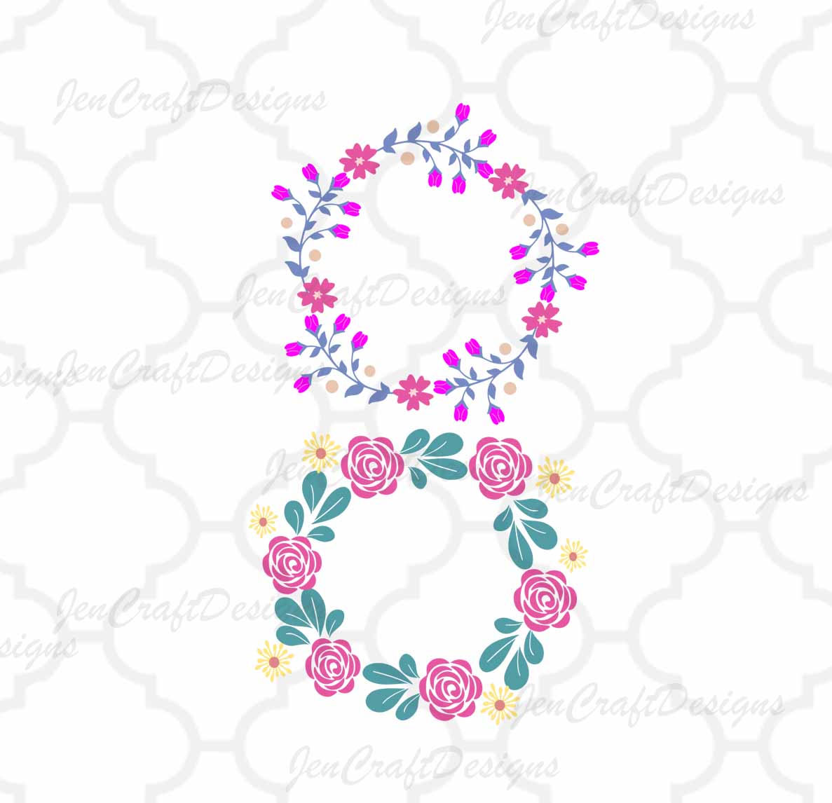 Download Floral SVG Flower Wreath SVG, Roses Monogram Frame SVG